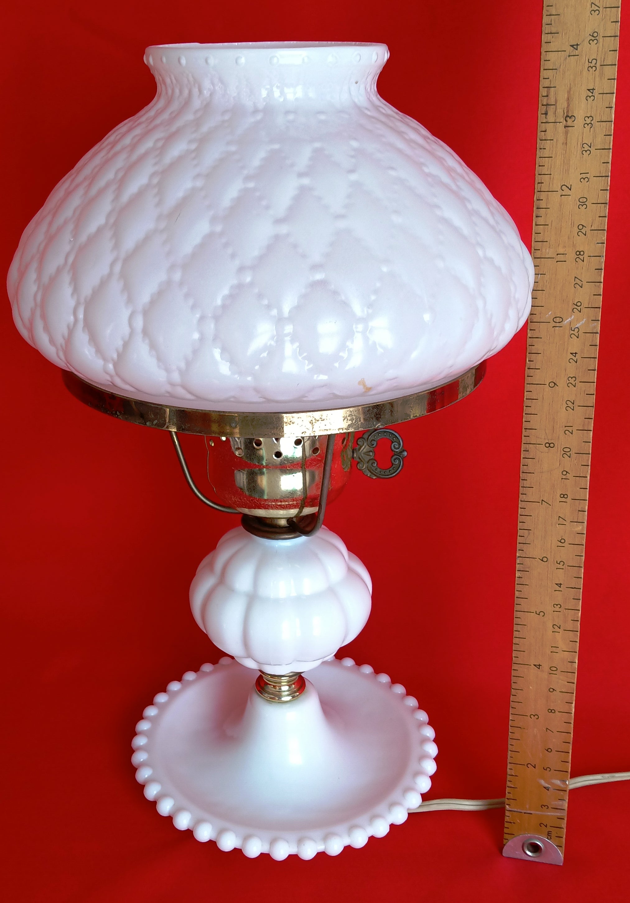 Milk glass hurricane store lamp shade