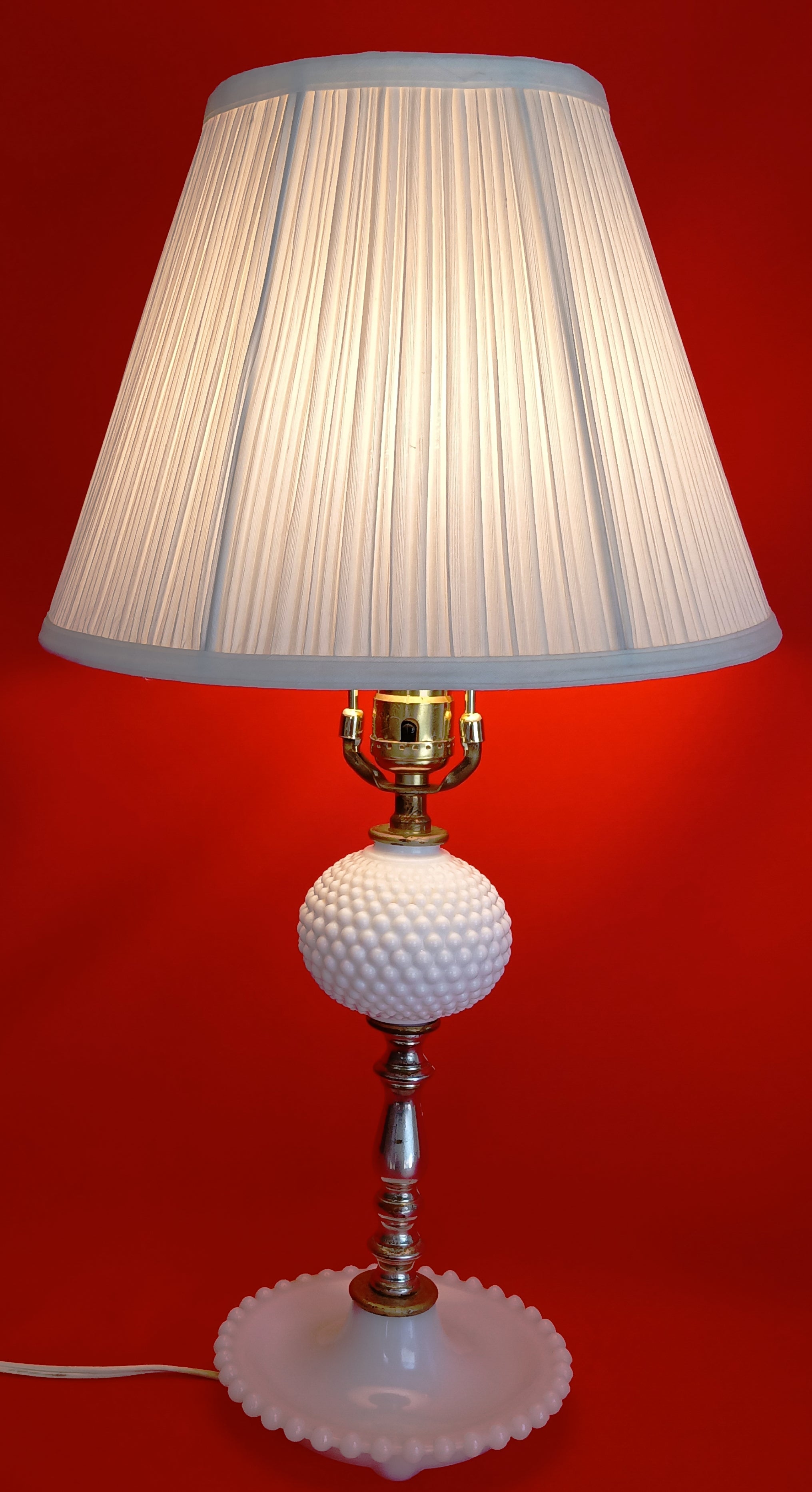 Vintage white milk glass shop lamp