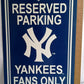 New York Yankees Vinyl Navy Blue Sign "Reserved Parking Yankees Fans Only" Officially Licensed MLB Product Office Man Cave Decor 12"x 18"
