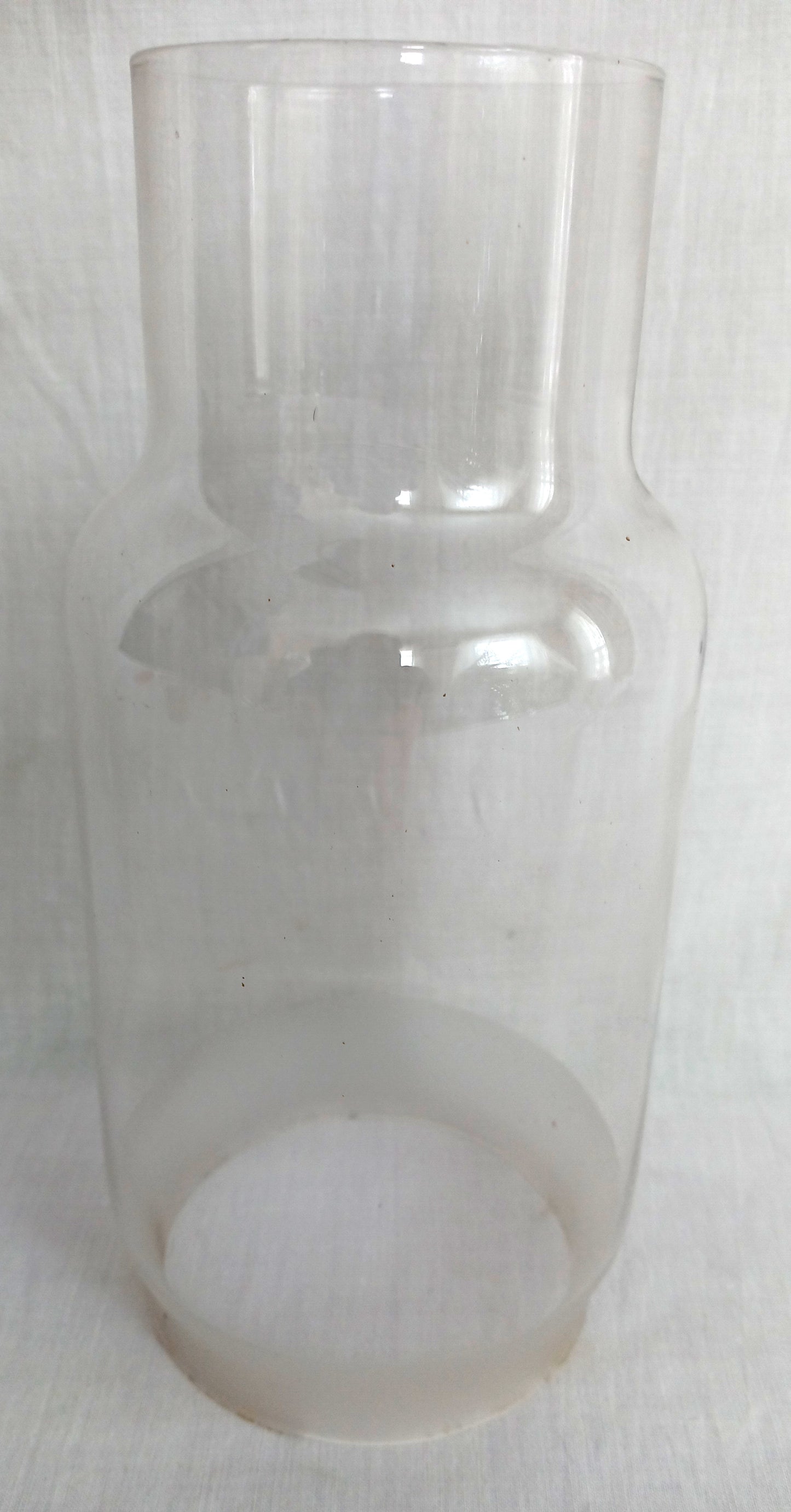 Antique Vintage Clear & Frosted Glass Superior Best Flint Glass Replacement Lampshade for Kerosene Oil Lamp or Candle Holder Retro Chimney